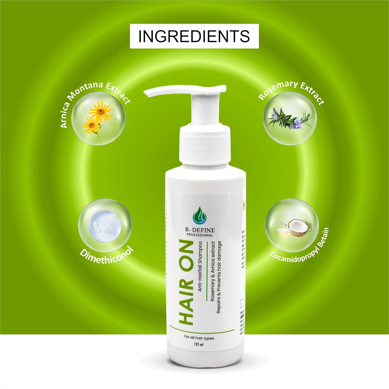 Hair On Anti - Hairfall Shampoo, Repairs & Prevents hair damage For all Hair type 125ml (Pack of 1)