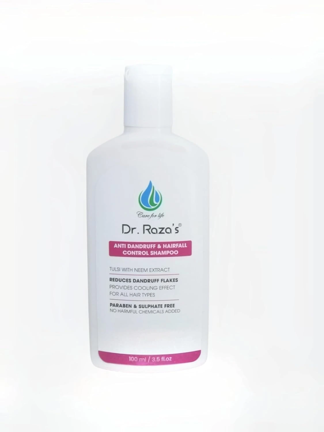 Dr. Raza's Hair Shampoo with Tulsi & Neem, Anti-Dandruff & Hair Fall Control, Paraben & Sulphate-Free, 100ml