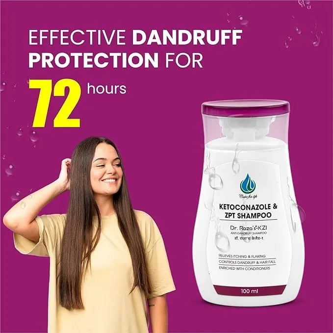 Dr.Raza's Anti-Dandruff Shampoo with Hair Fall Control, Conditioner Enriched Formula, 100ml (PACK OF 2)