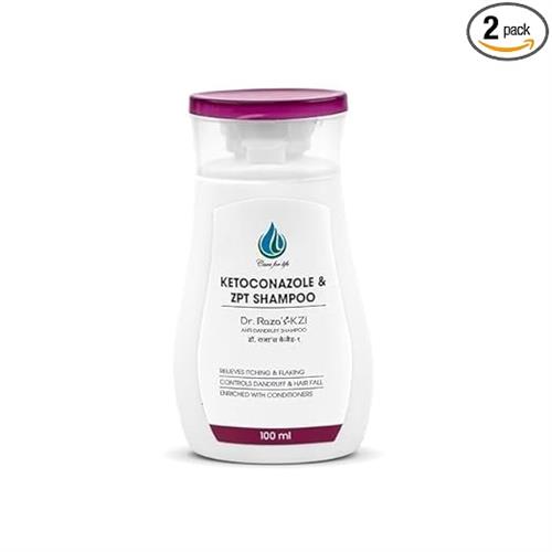 Dr.Raza's Anti-Dandruff Shampoo with Hair Fall Control, Conditioner Enriched Formula, 100ml (PACK OF 2)