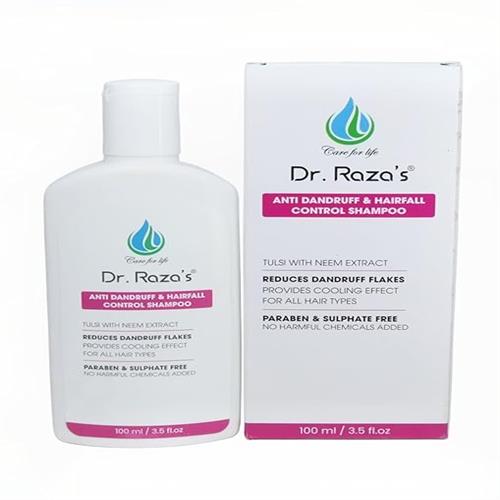 Dr. Raza's Hair Shampoo with Tulsi & Neem, Anti-Dandruff & Hair Fall Control, Paraben & Sulphate-Free, 100ml