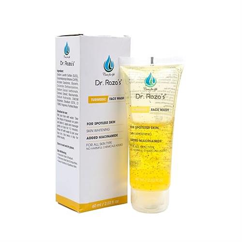 Dr. Raza's Turmeric Face Wash, Deep Cleansing and Brightening, 60ml